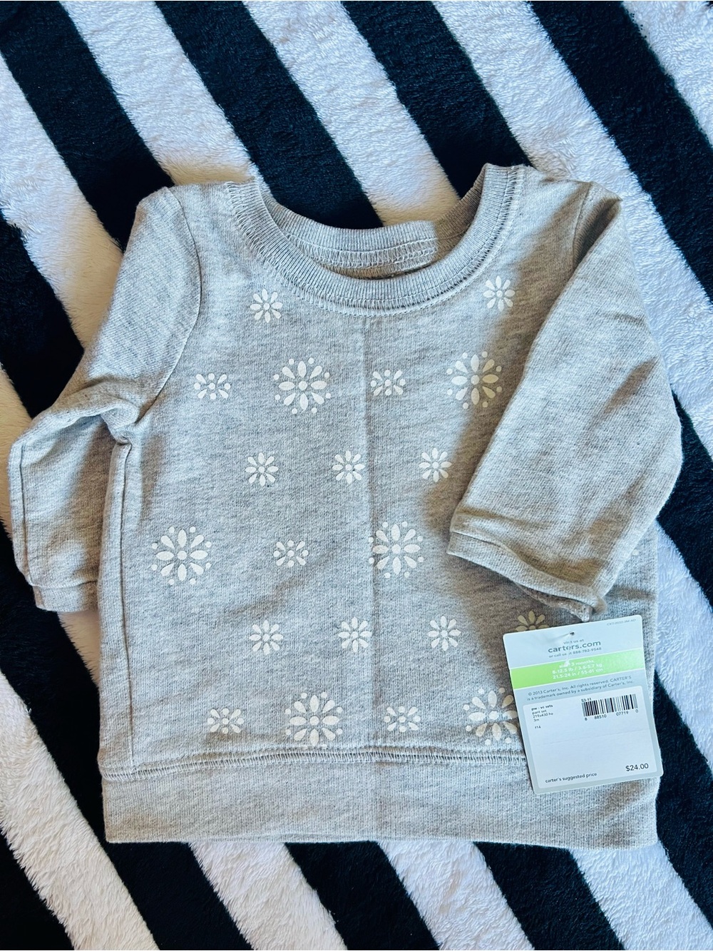 Carter's Light Gray Girls' Floral Sweatshirt